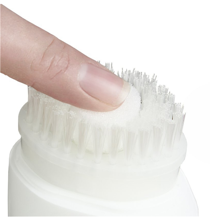 finger on a brush