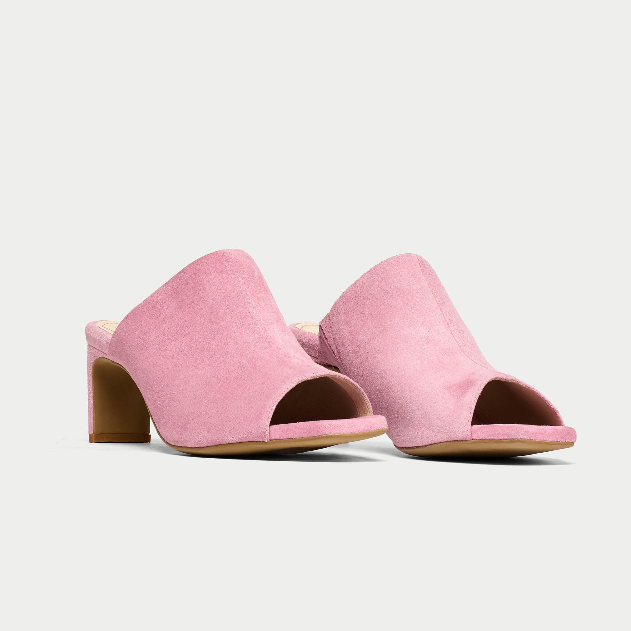Debbie - Pink Suede Mules