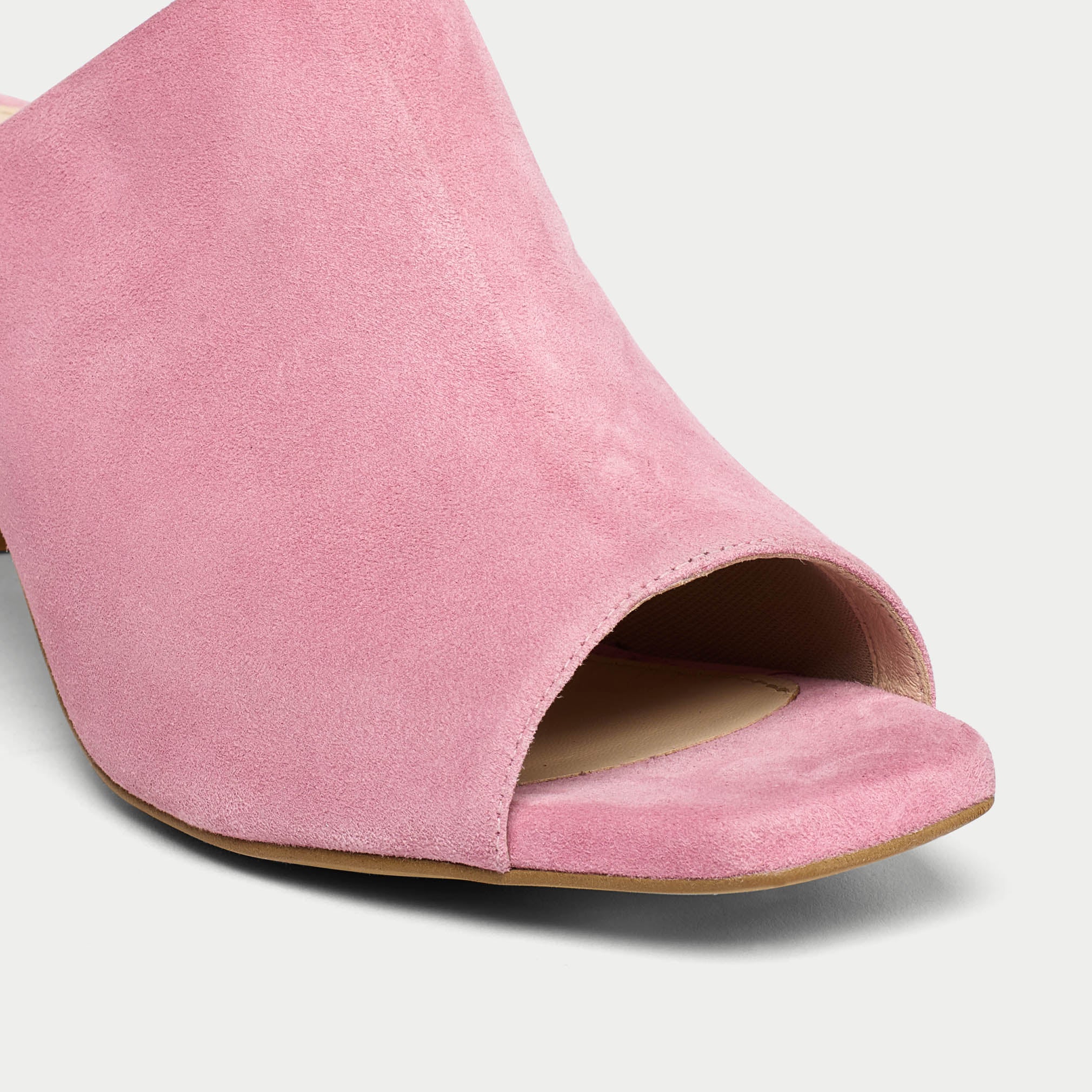 Debbie - Pink Suede Mules