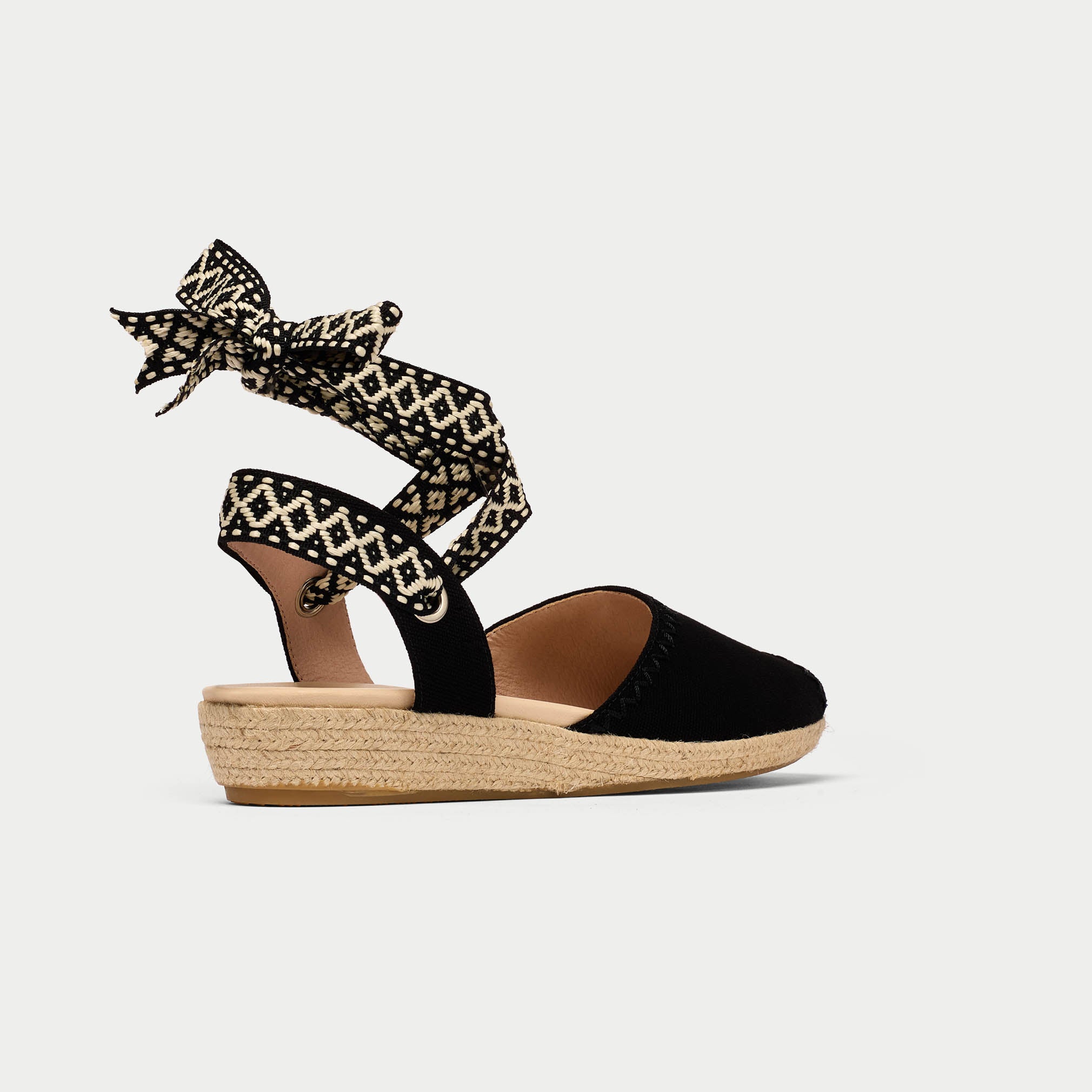 Evelyn black espadrill back/side view