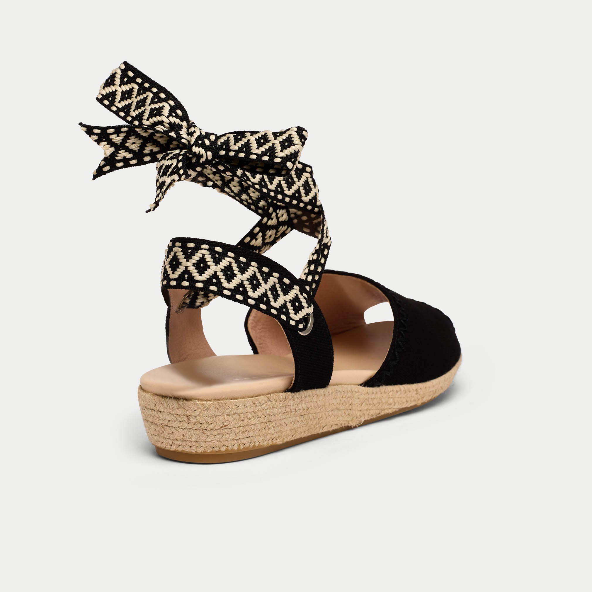 Evelyn black espadrill back view