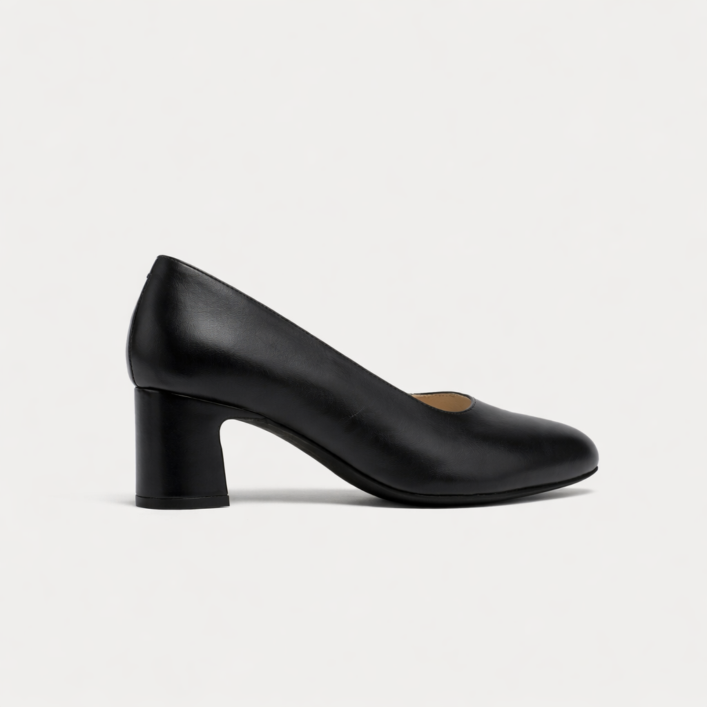 Hallie - Black Leather Courts