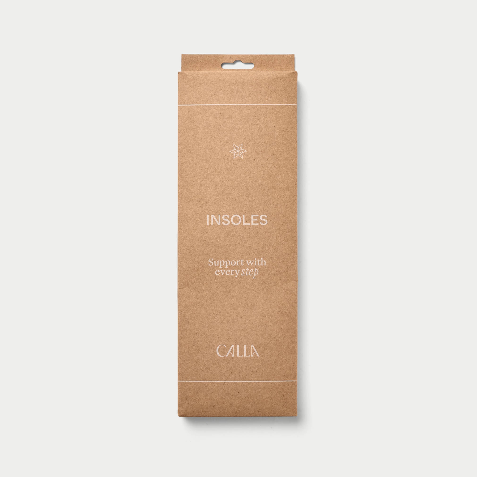 Paper box for Insoles on grey background