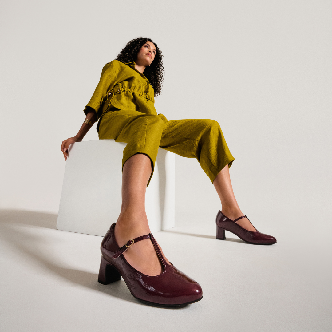 Lorette - Cherry Patent Leather Courts