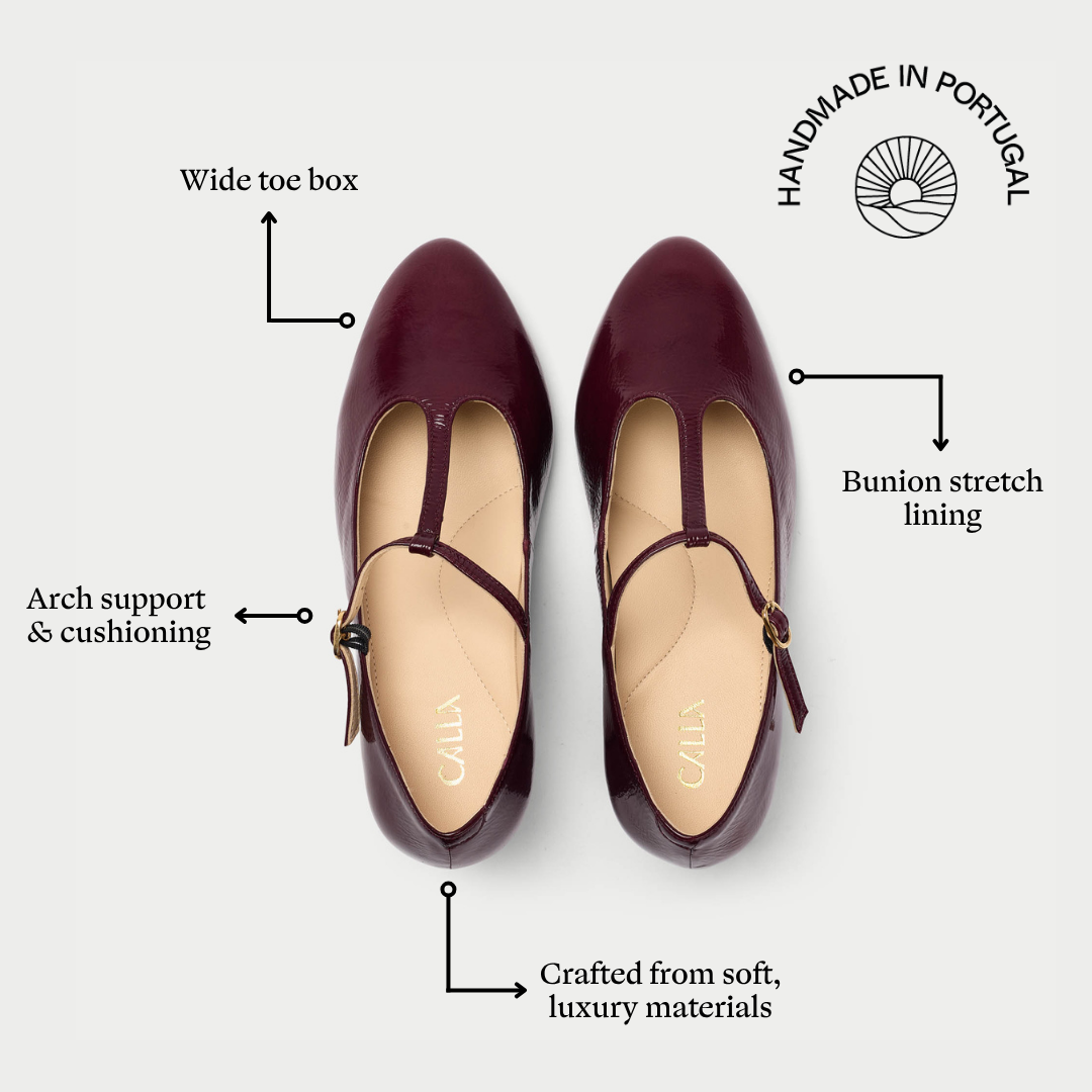 Lorette - Cherry Patent Leather Courts