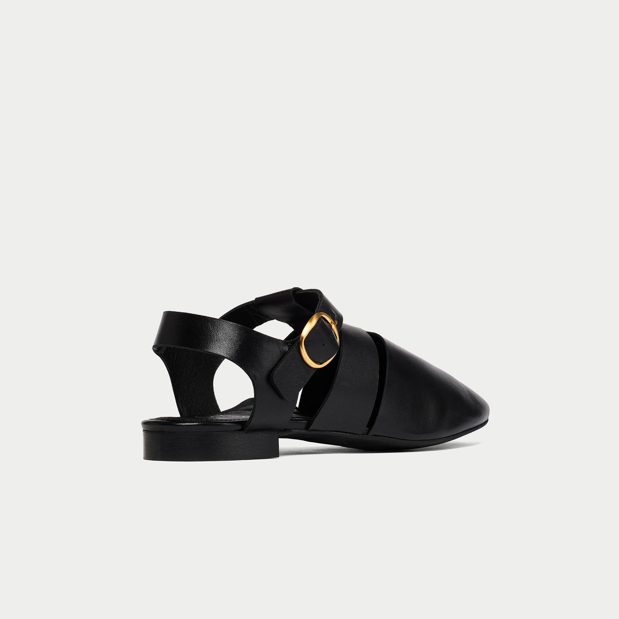 minnie black sandals side/back view