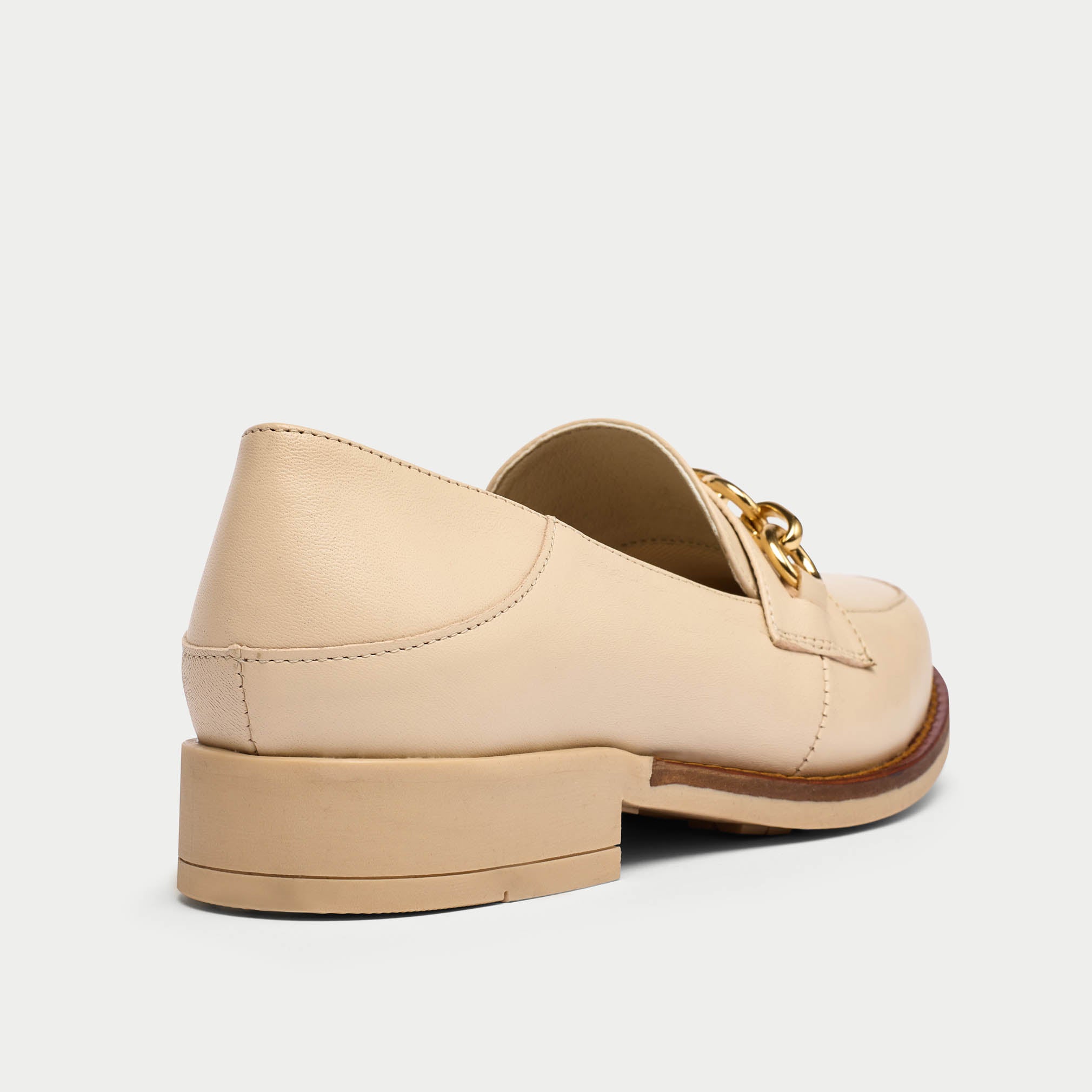Rebecca butter leather loafer heel close up