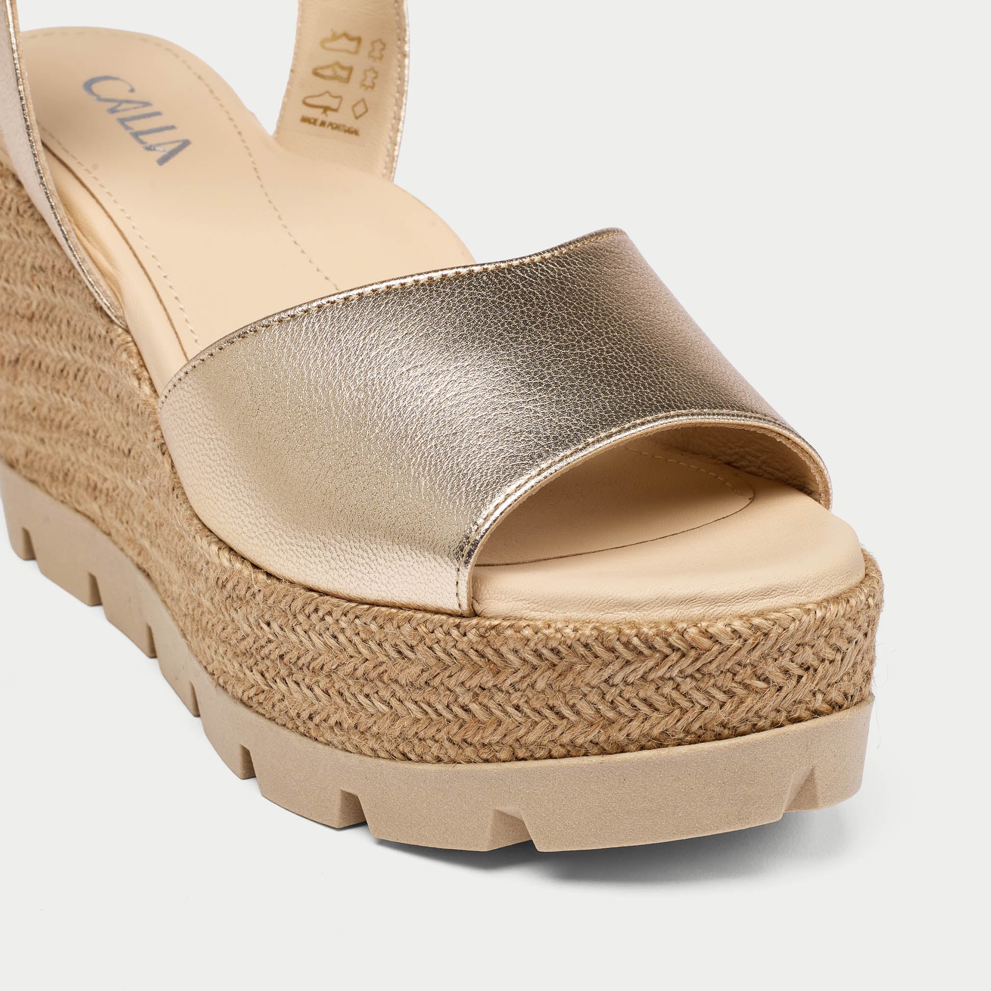 rosa champagne wedges for bunions tip view