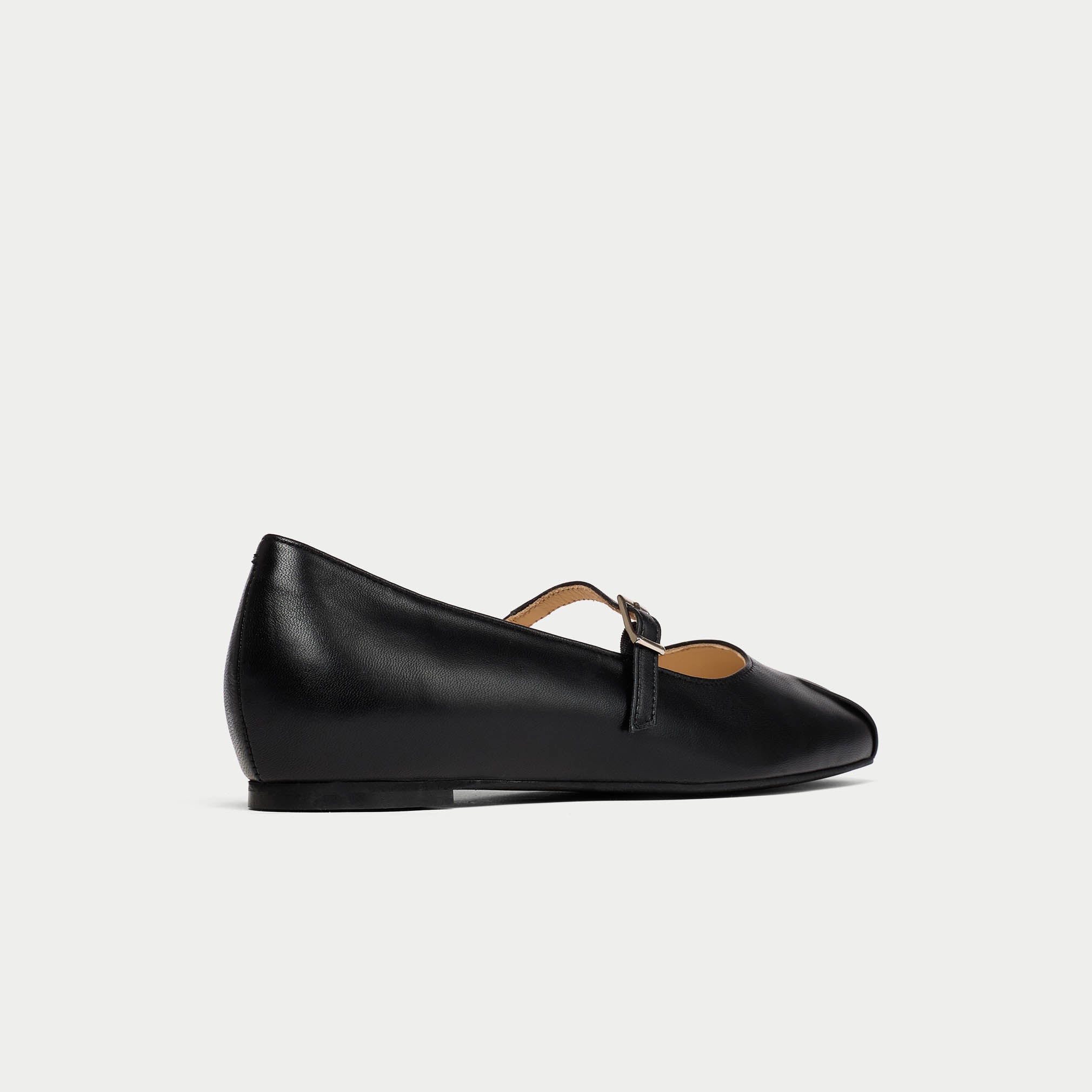 rosemary black ballerinas side/back view
