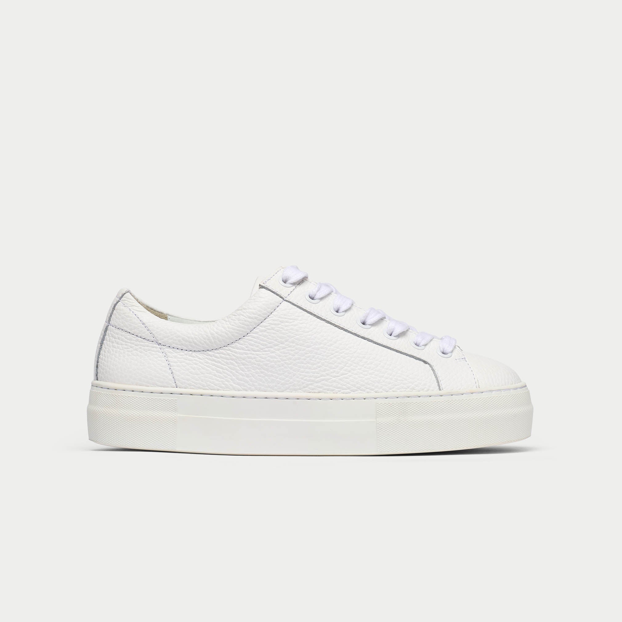 Saturn White Leather Wide Fit Trainers