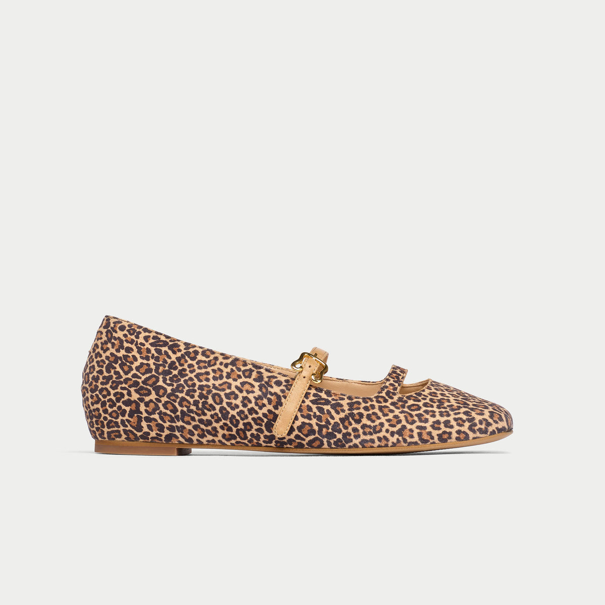 Calla | Alexa | Beige Leopard Leather Ballerina flats