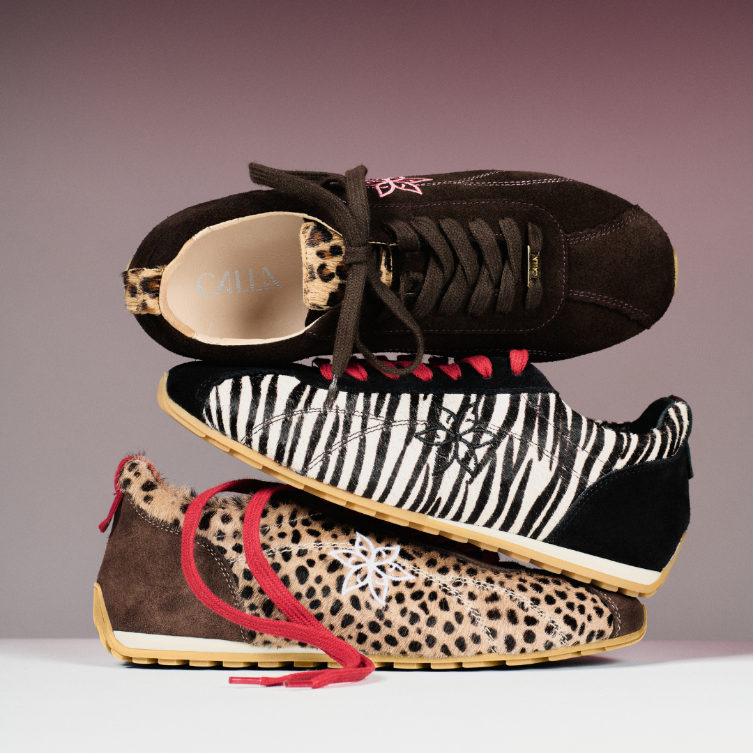 Aurora - Cheetah Wide Fit Trainers