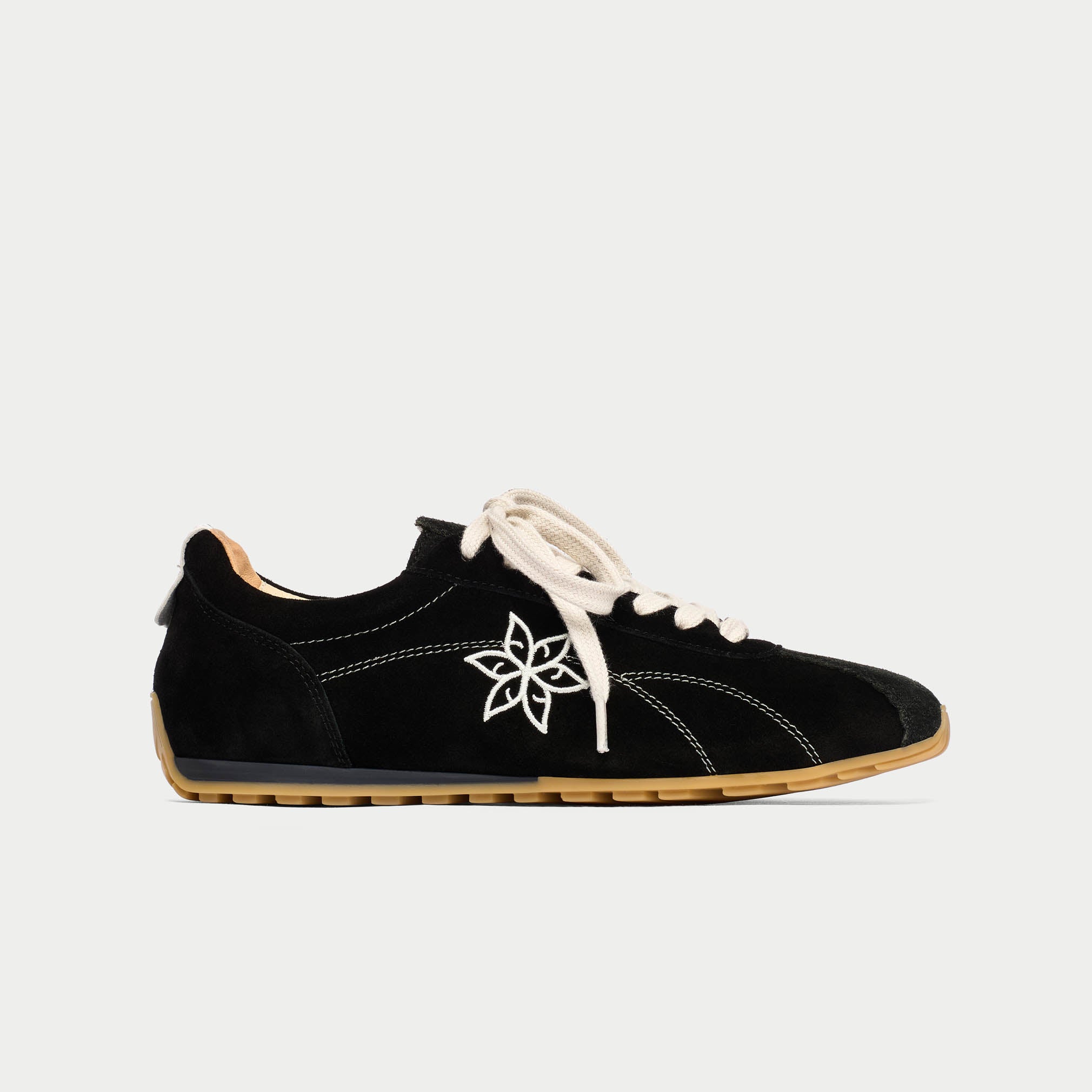 Aurora - Black Suede Wide Fit Trainers
