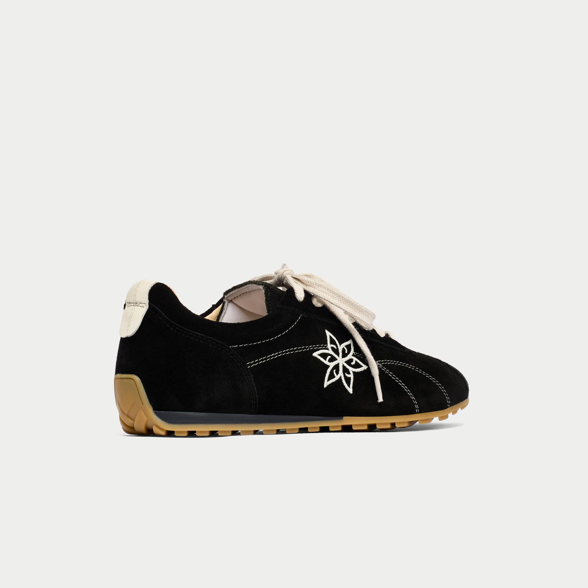 Aurora - Black Suede Wide Fit Trainers