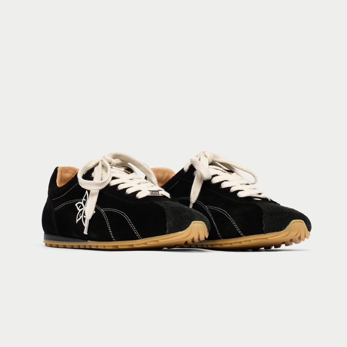 Aurora - Black Suede Wide Fit Trainers