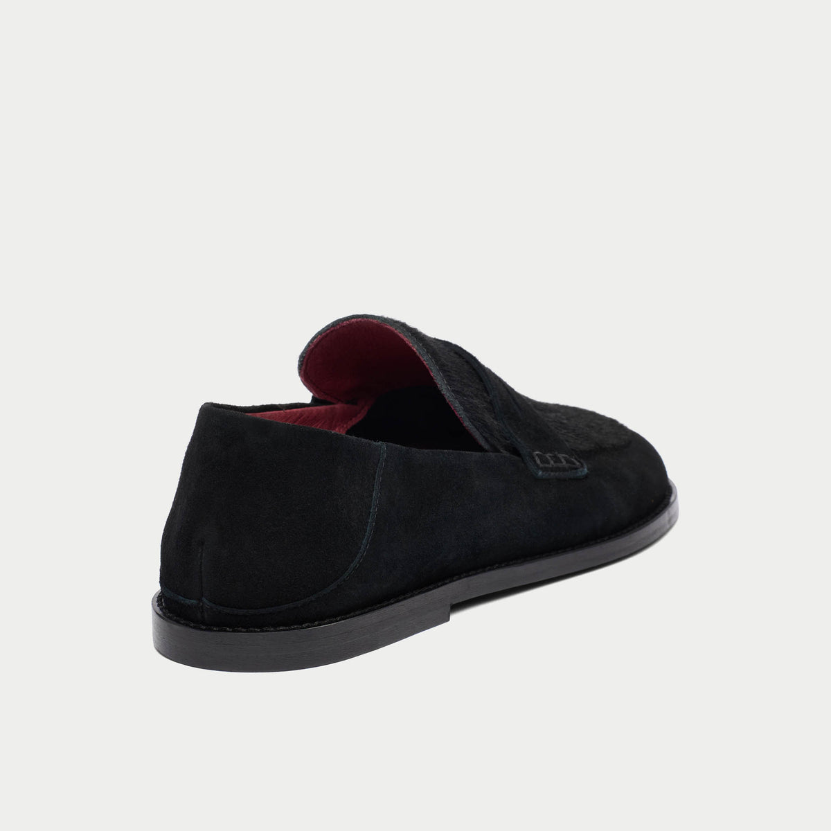 Josette - Black Pony Effect Loafers