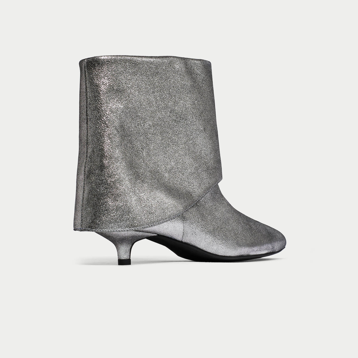 Mischa - Metallic Silver Leather Boots
