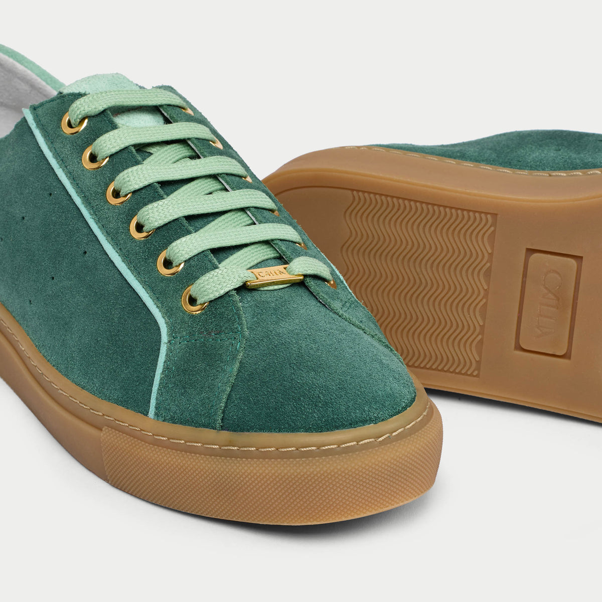 Star - Teal Suede Wide Fit Trainers