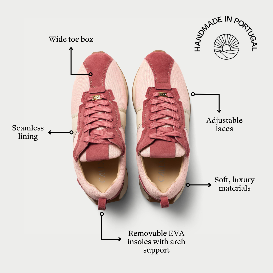 cosmos pink trainers for bunions features graphic