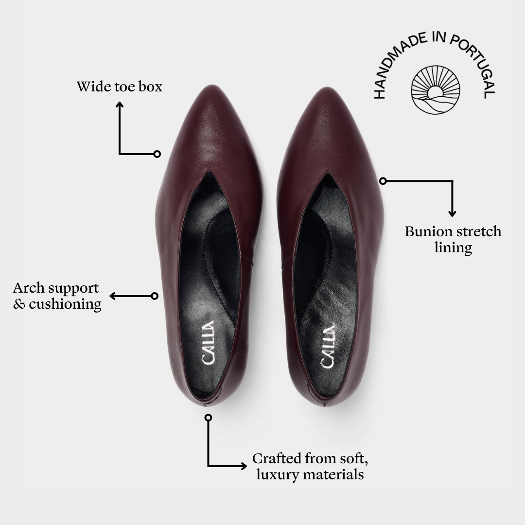 Courtney - Burgundy Leather Courts