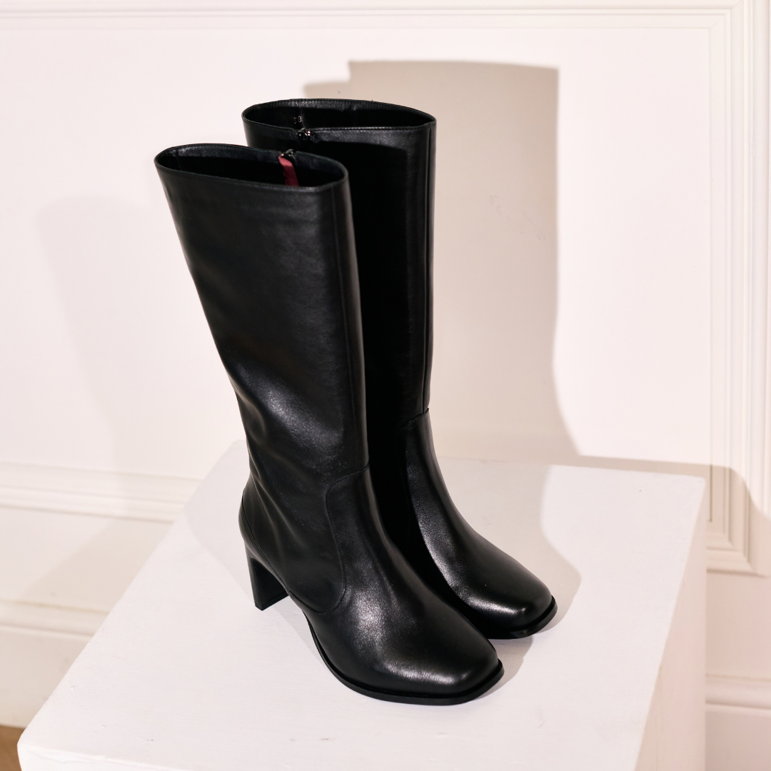 Maeve - Black Leather Boots