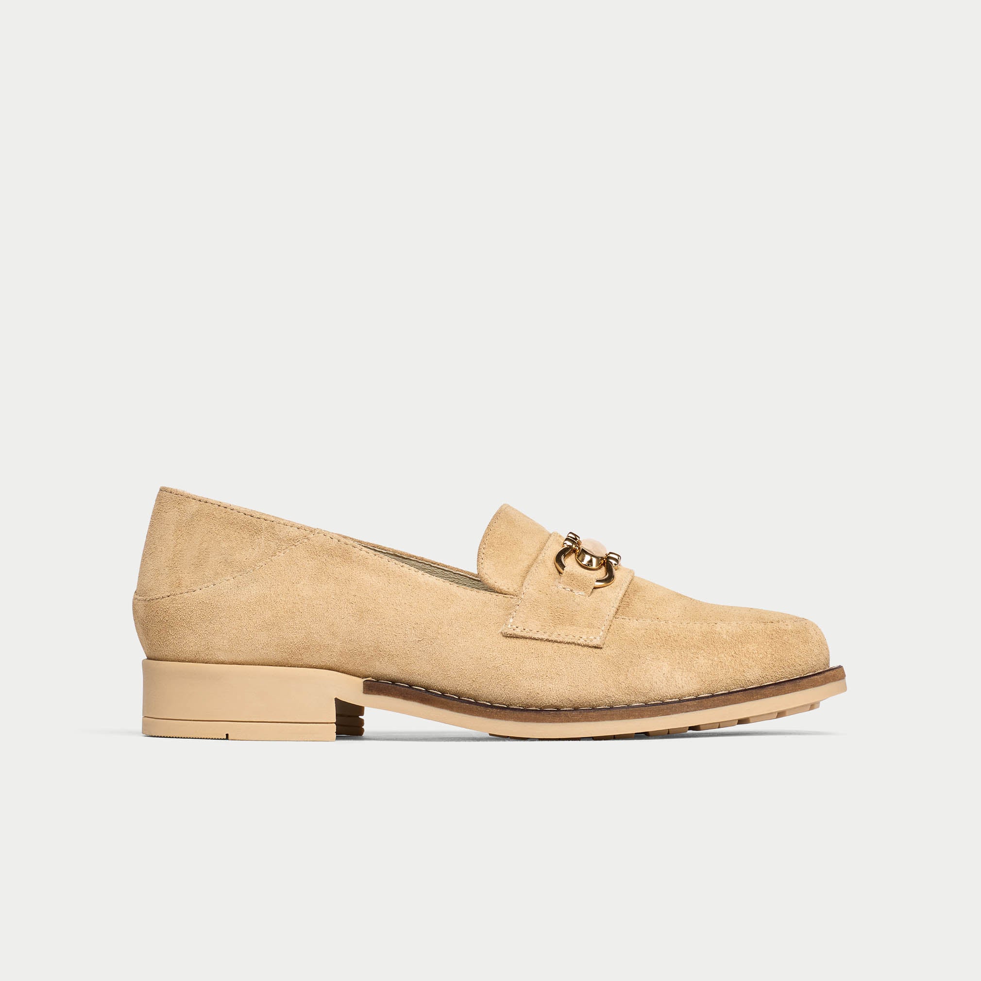 Meredith - Camel Suede Loafers