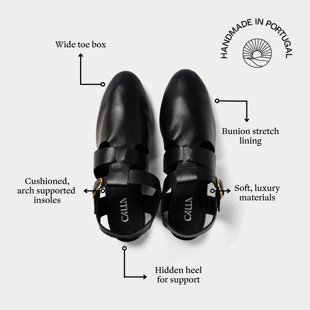 minnie black sandals features