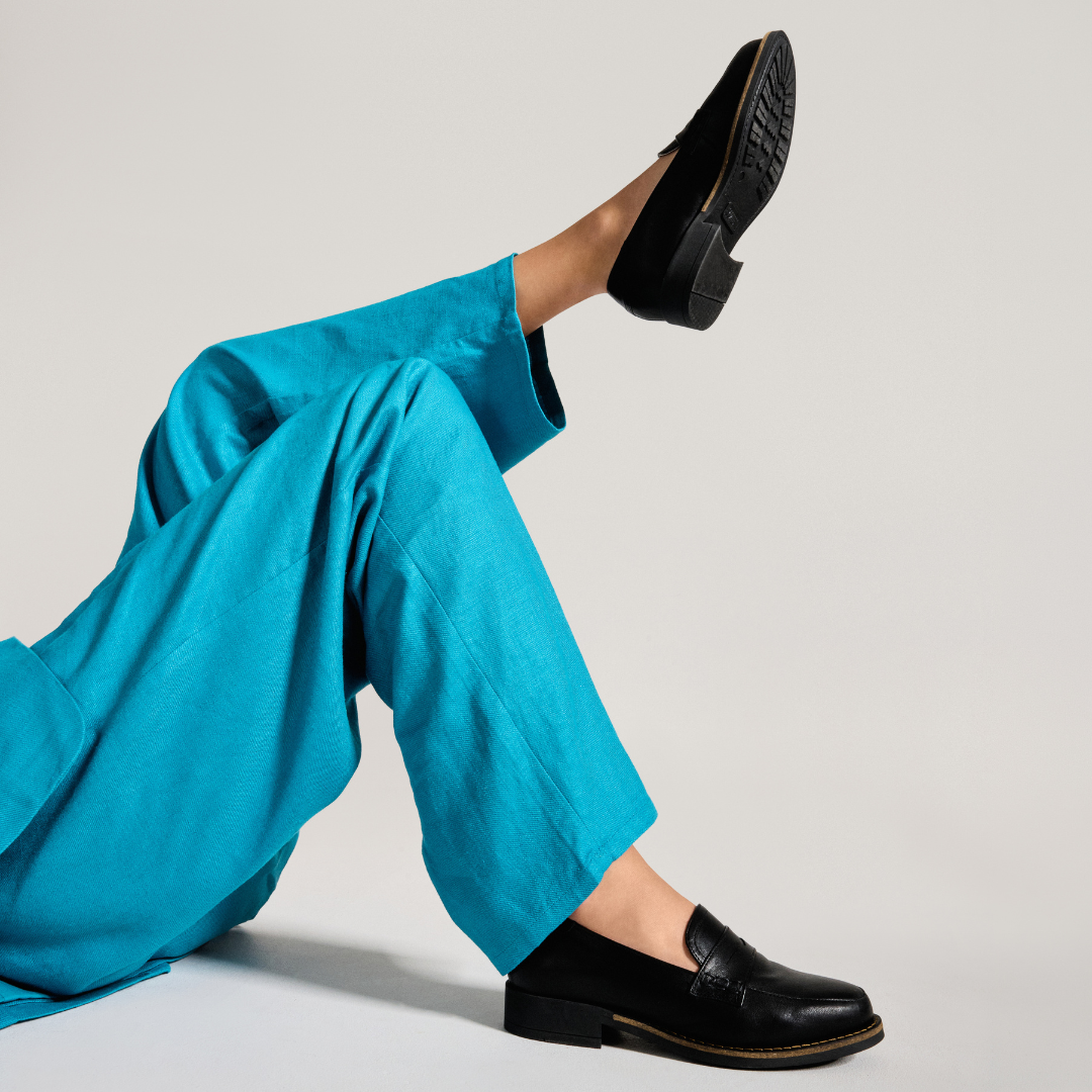 Nadia - Black Leather Loafers