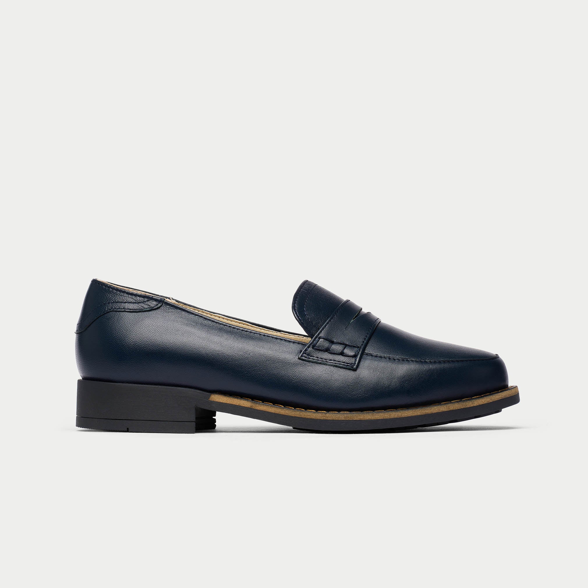 Nadia - Navy Leather Loafers