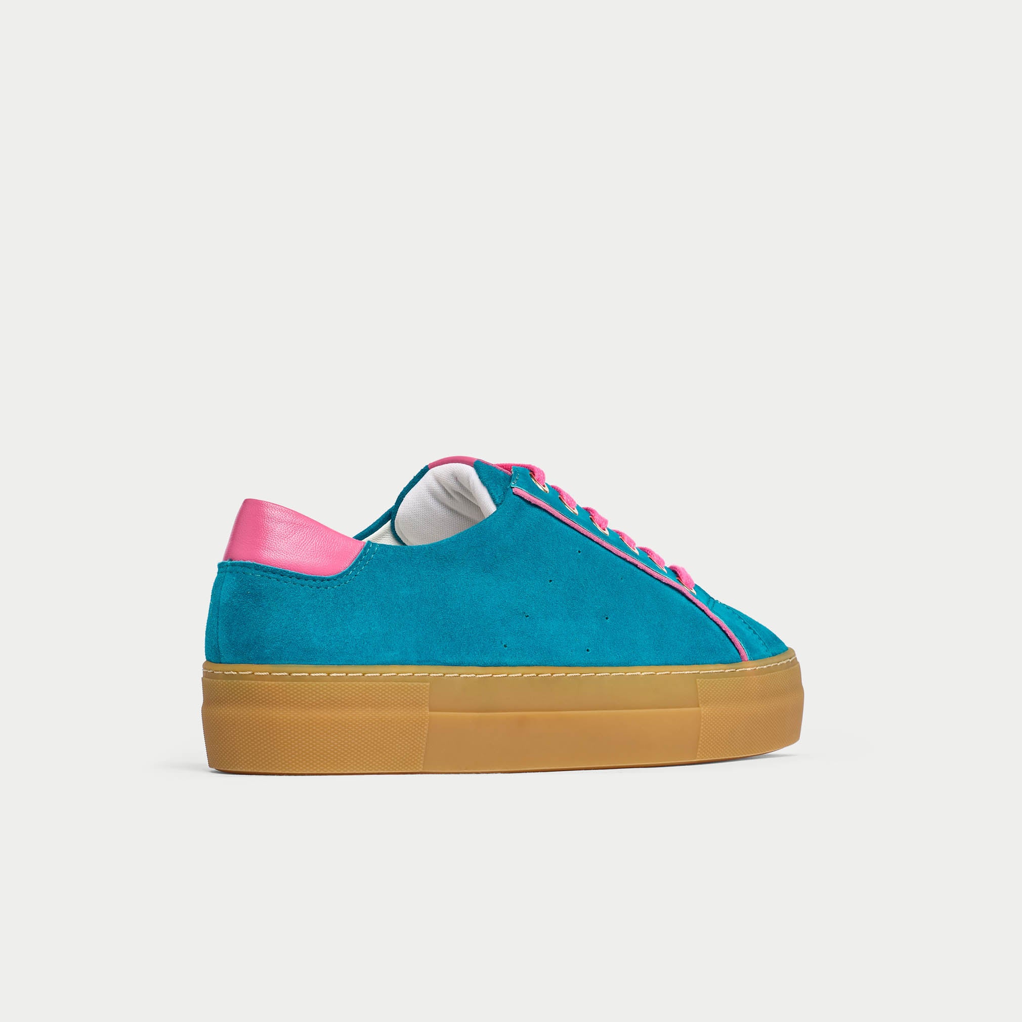 Saturn - Teal & Magenta Suede Wide Fit Trainers
