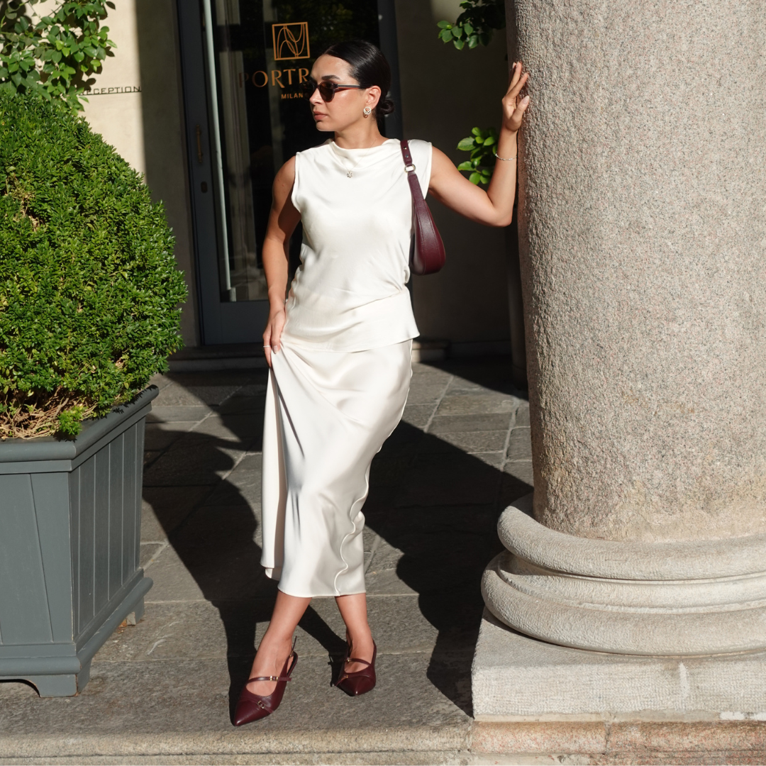 Paloma - Burgundy Leather Kitten Heels