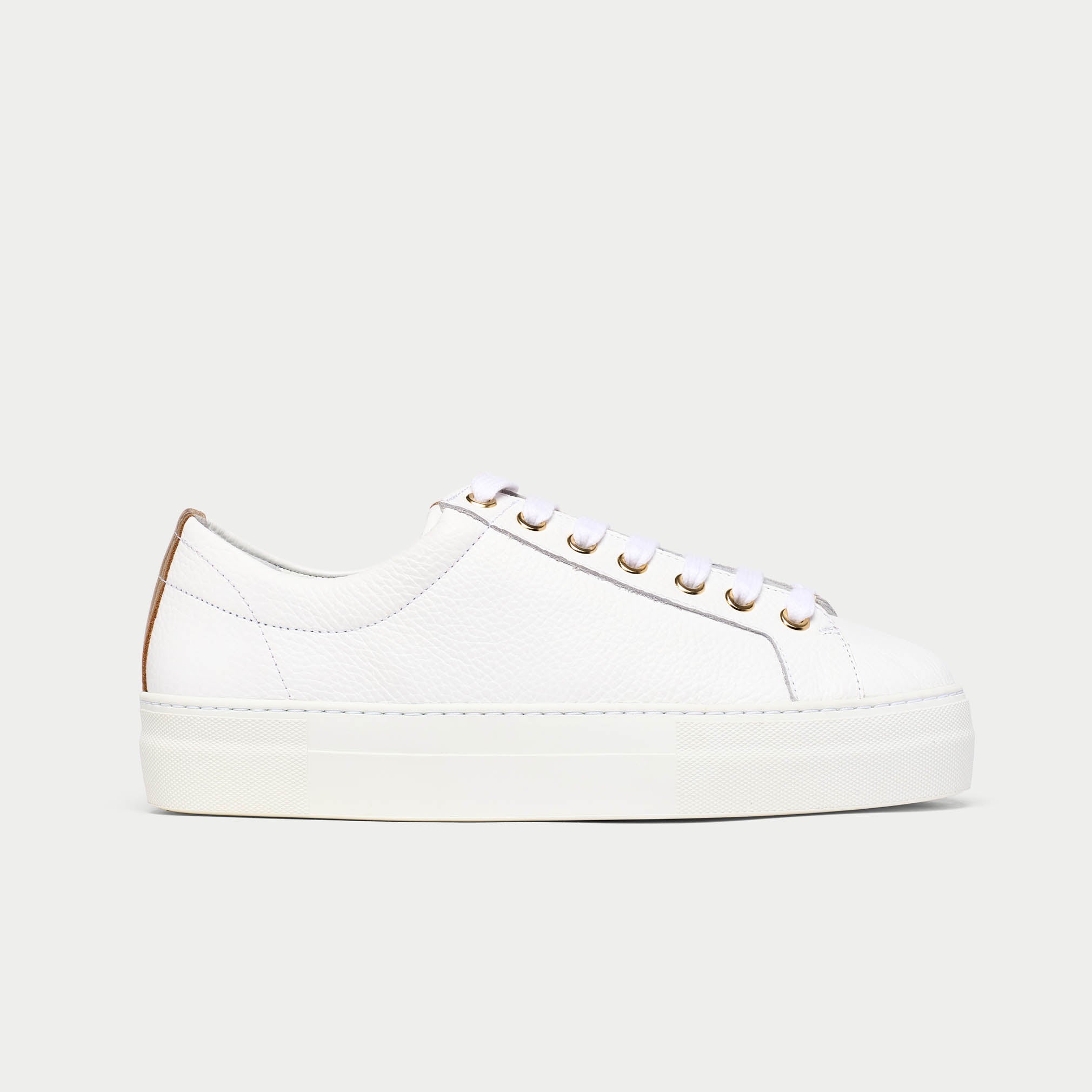 White sneaker on a light gray background