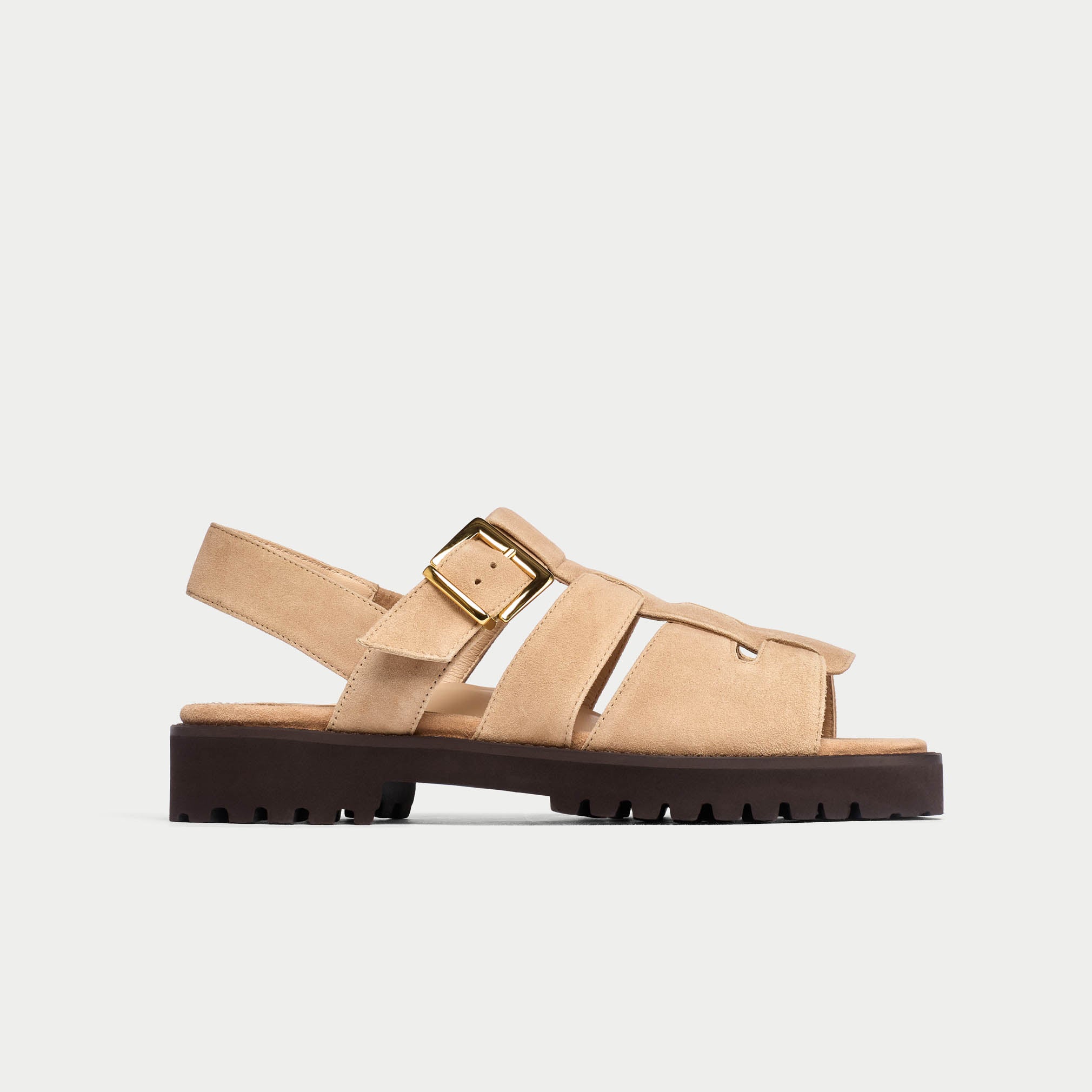 Simone - Beige Suede Sandals