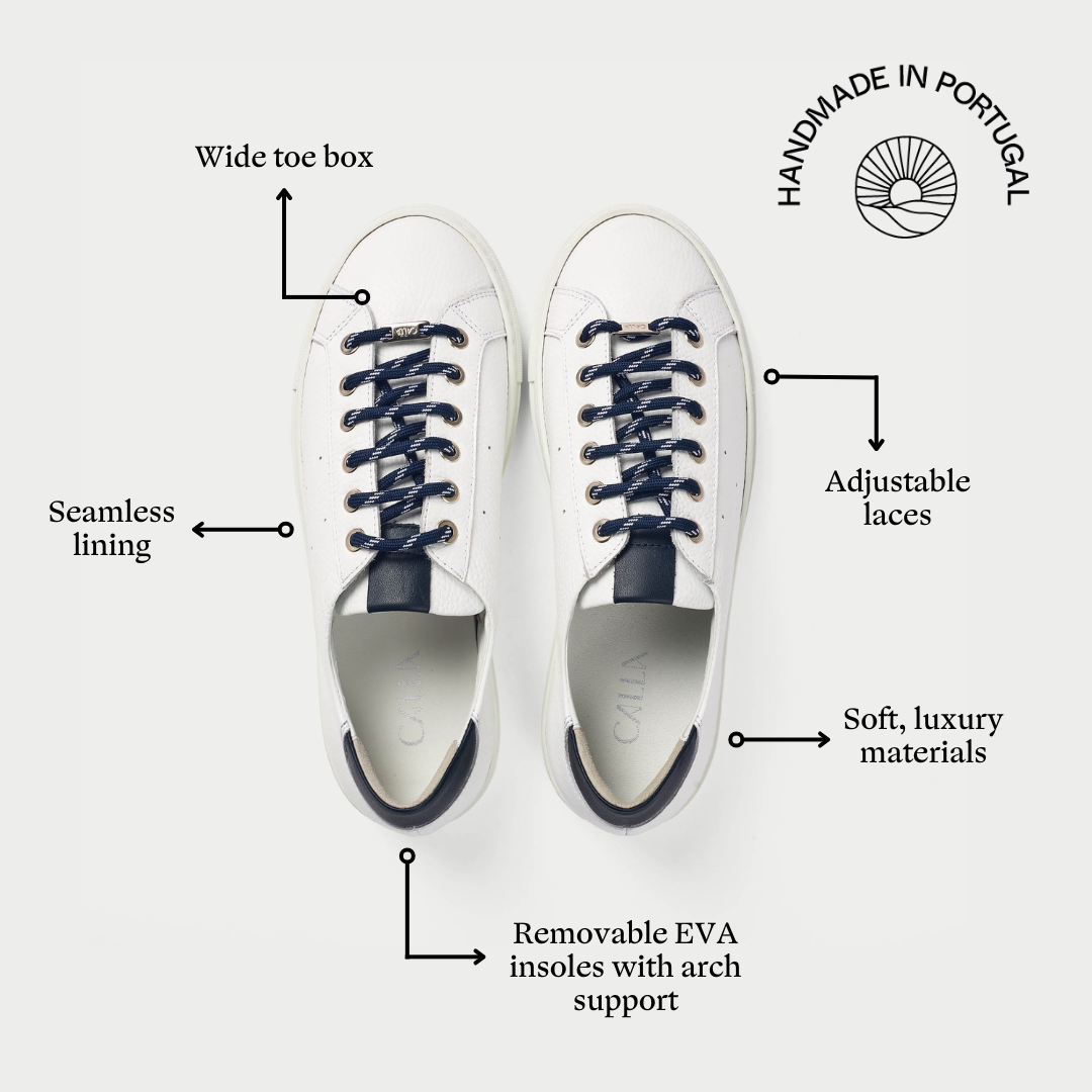 star white sneakers for bunions features