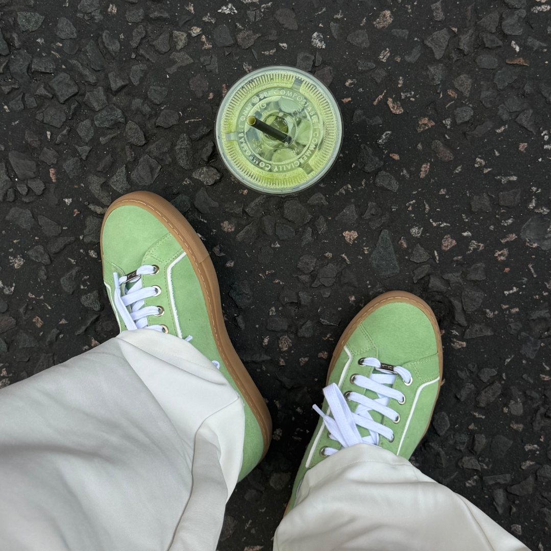 Star - Matcha Suede Wide Fit Trainers