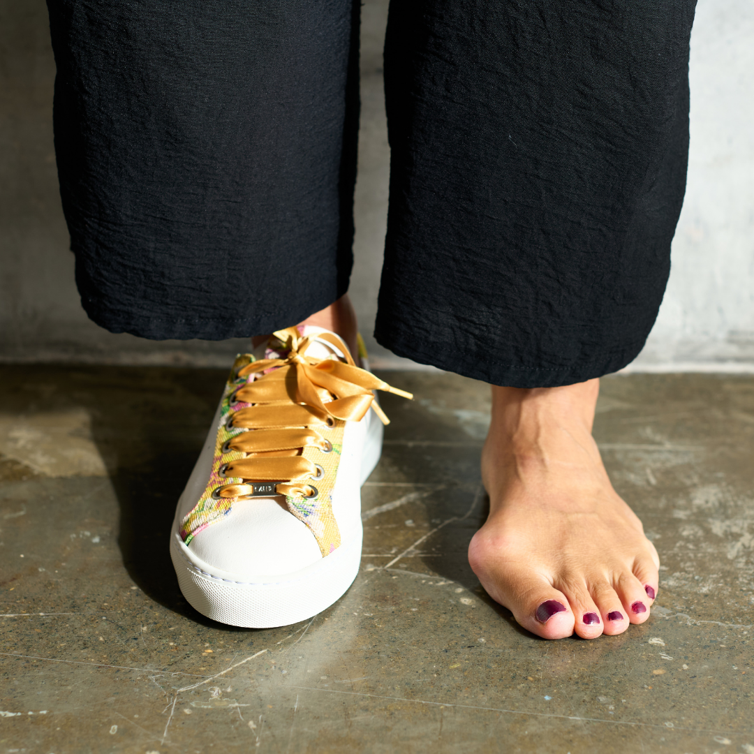 Star - Floral Yellow Wide Fit Trainers