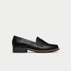 black leather loafers for bunions side view