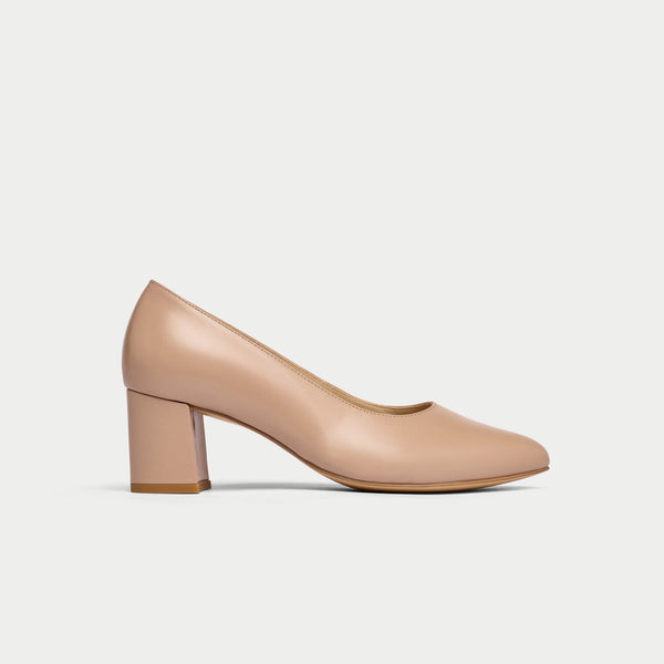 Nude court block heel store