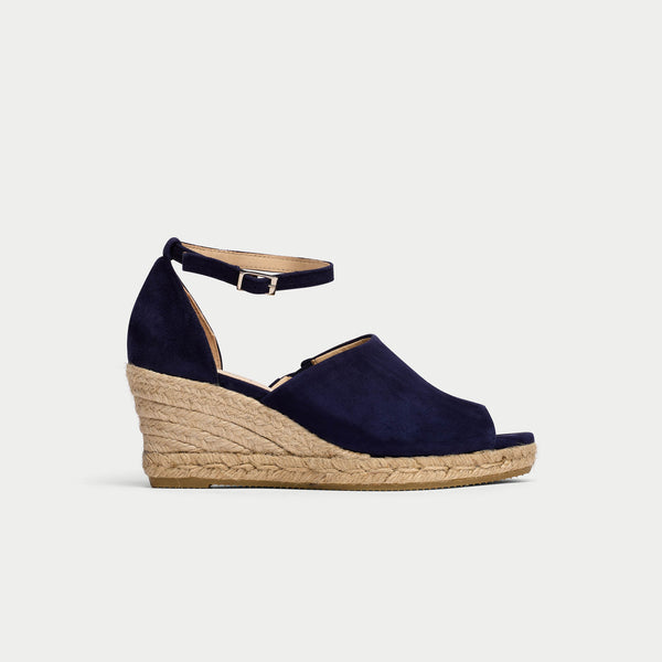 Navy suede wedges sale