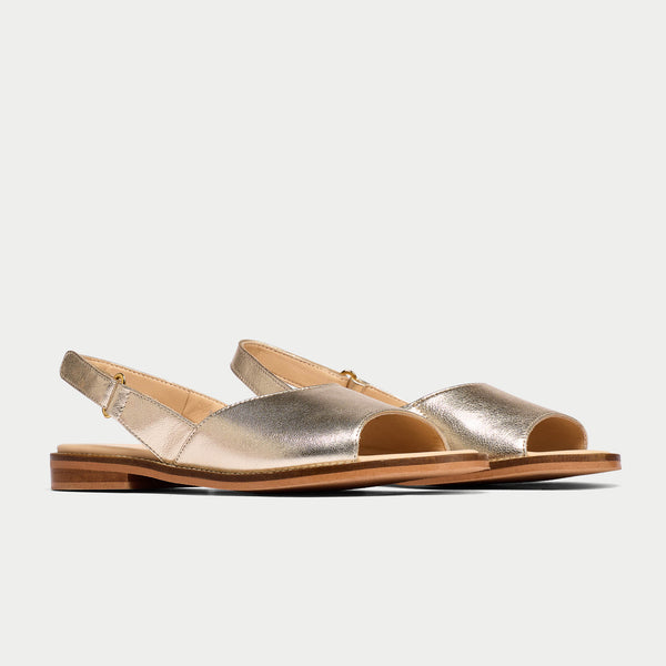 Calla Laura Tan leather flat sandals in E width
