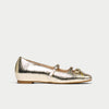 Alexa gold flats for bunions side view