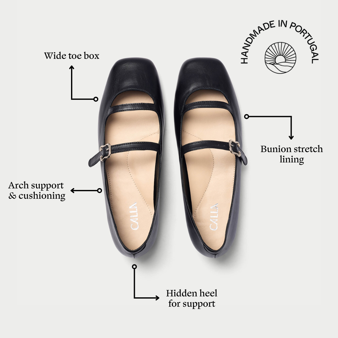 Alexa - Black Leather Ballerinas (image 5)
