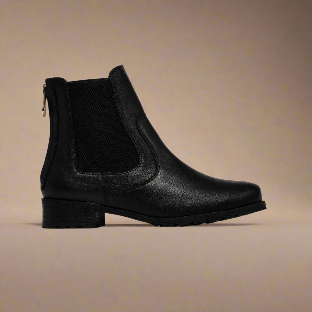 Alice black leather boot side view