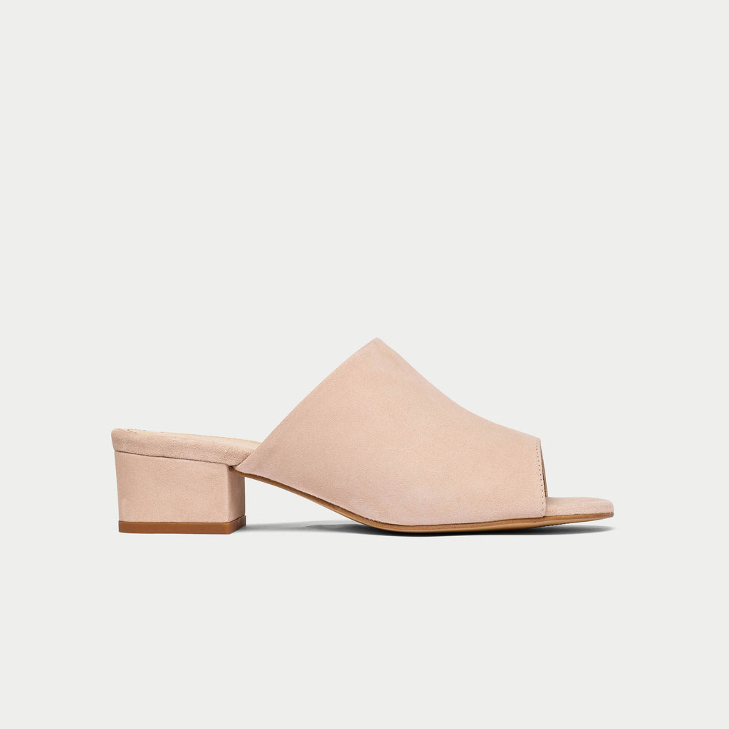 Suede block heel on sale mules