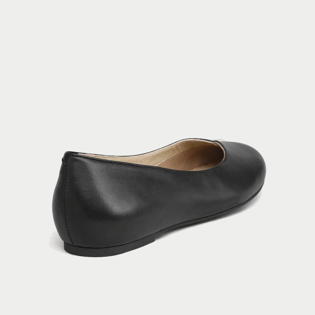 Charlotte - Black Leather Ballerinas (image 4)