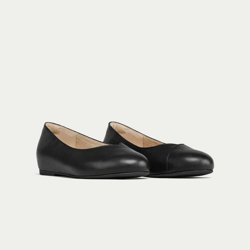 Charlotte - Black Leather Ballerinas (image 2)