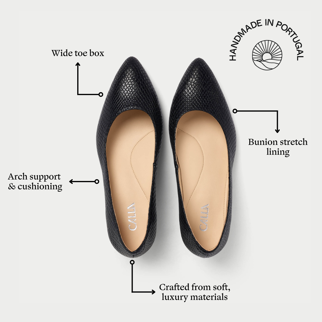 Claudia - Black Croc Leather Pumps (image 6)