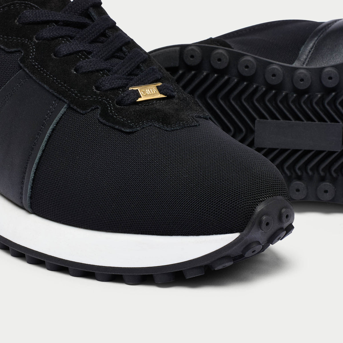 Cosmos - Chunky-Sole Black Wide Fit Trainers (image 4)