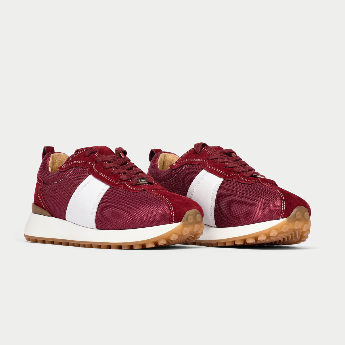 Cosmos - Chunky-Sole Burgundy Wide Fit Trainers (image 2)