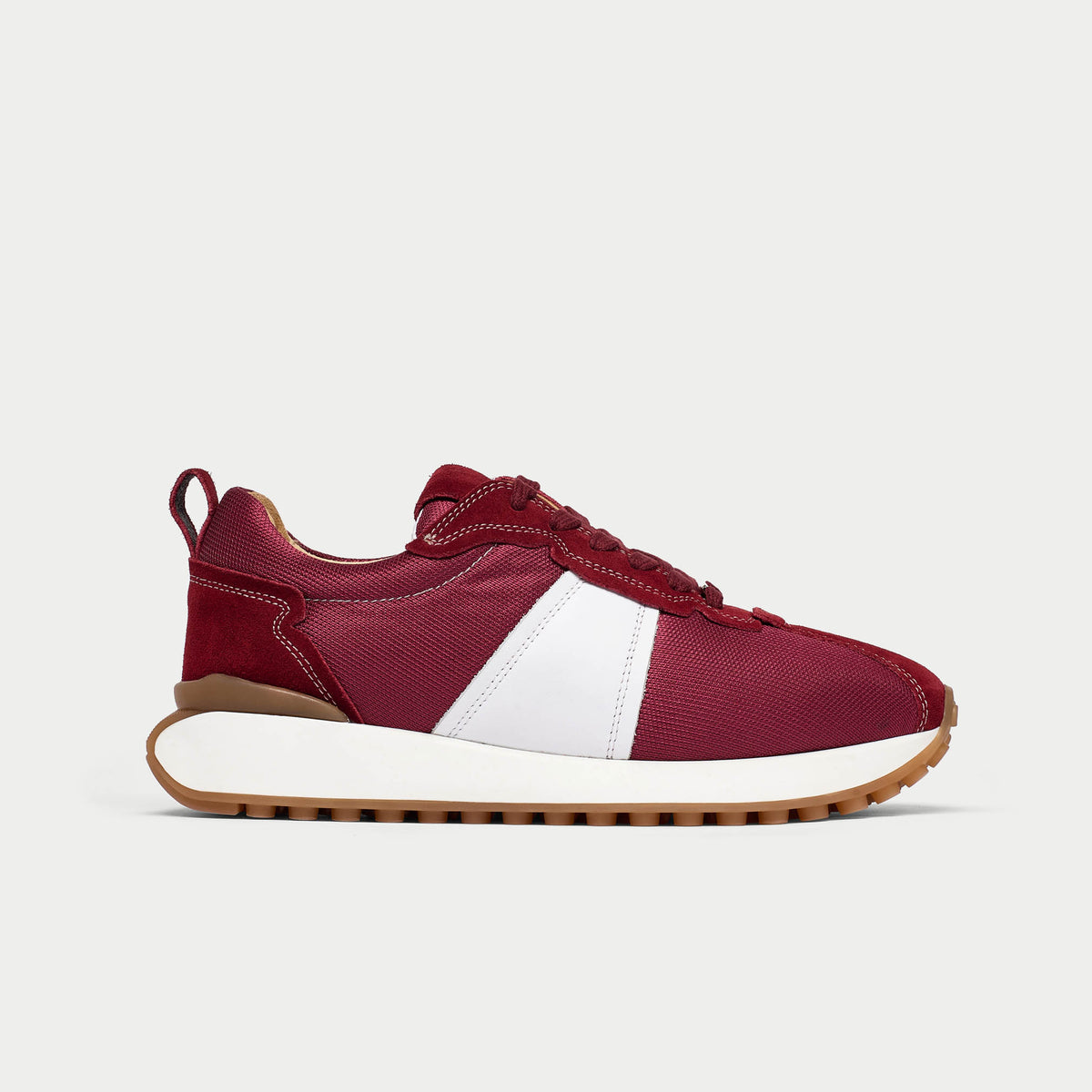 Cosmos - Chunky-Sole Burgundy Wide Fit Trainers (image 1)